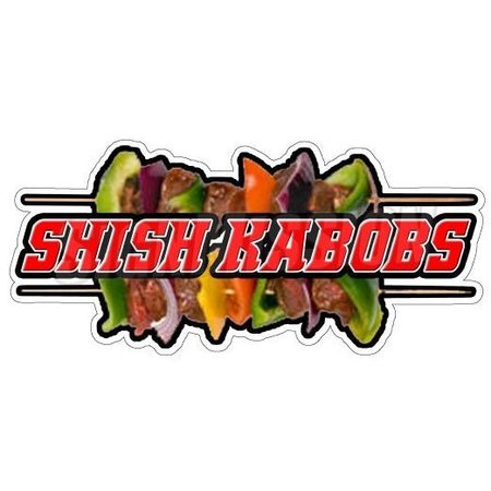 SIGNMISSION SHISH KABOBS Concession Decal beef kabob sign new cart trailer sticker D-DC-48-Shish Kabobs